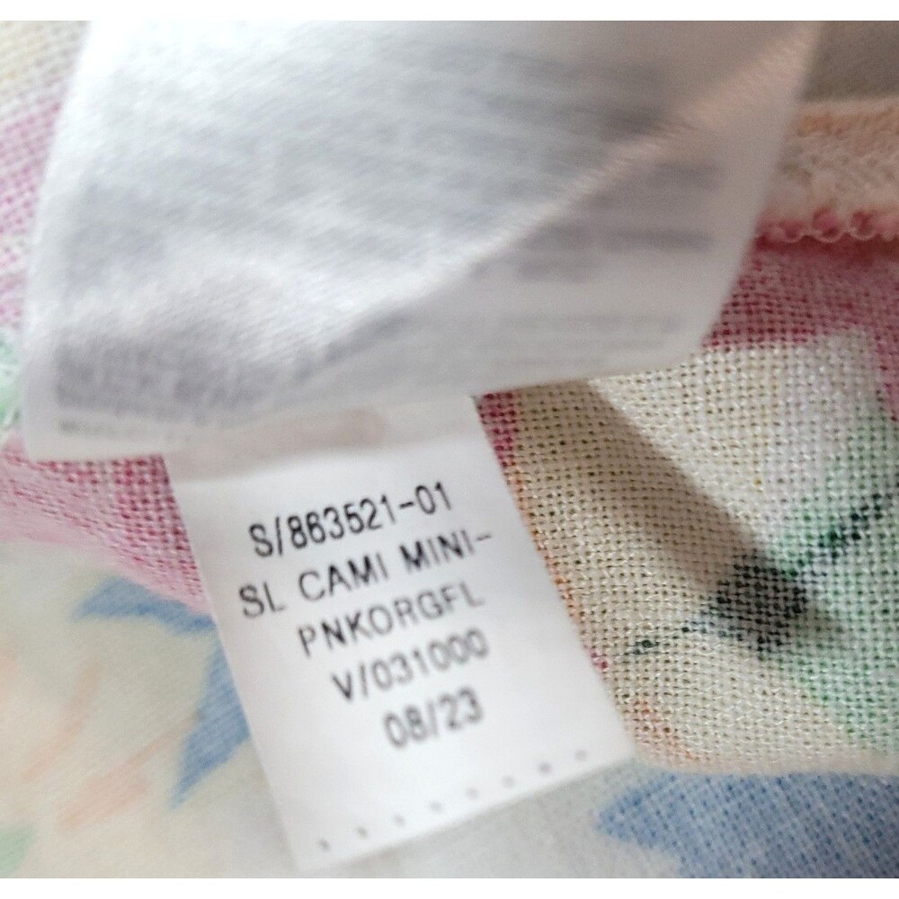Floral Hawaiian linen sun Dress old navy XL Round Neck Smocked‎ Stretch Pockets - Picture 10 of 14